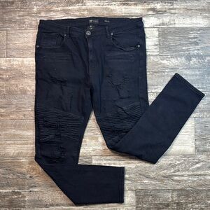 Waimea Men's Black Distressed Jeans, 38